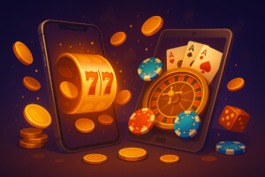Smartphone en tablet casino
